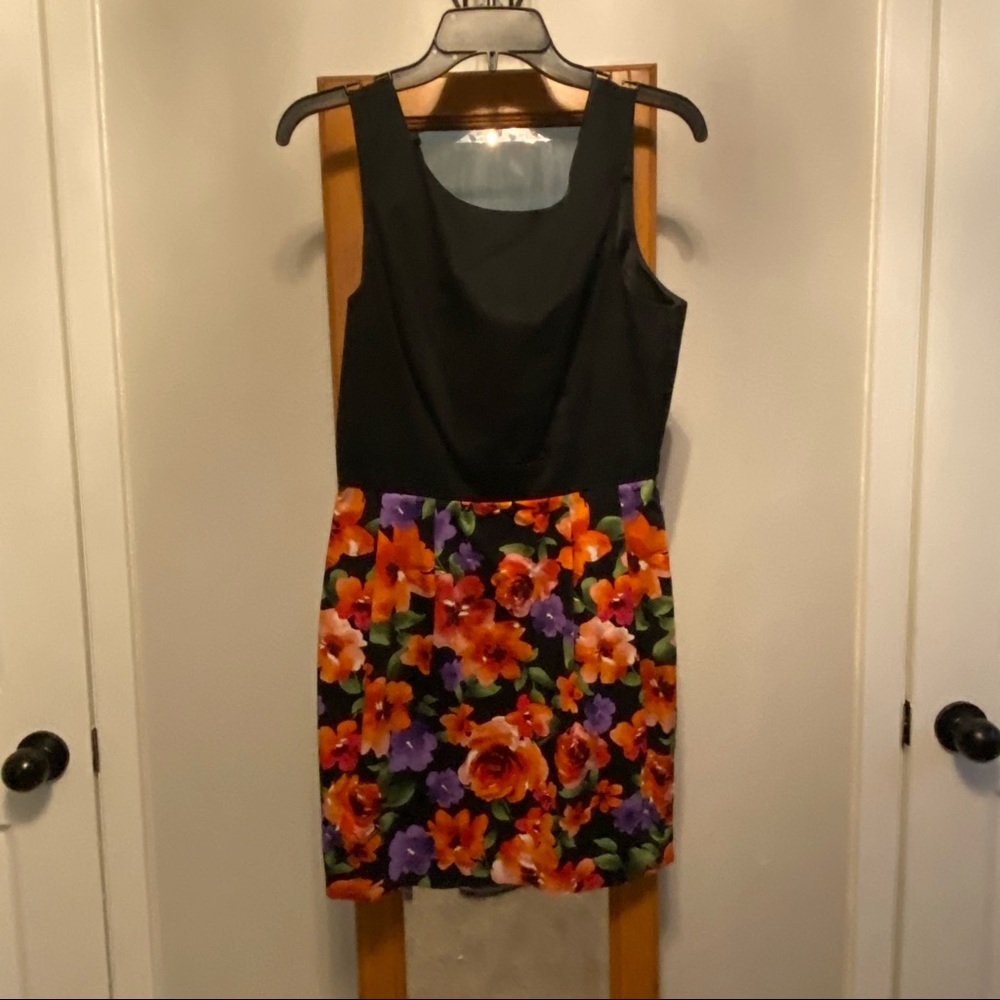 Forever 21 Black and Floral Cocktail Dress